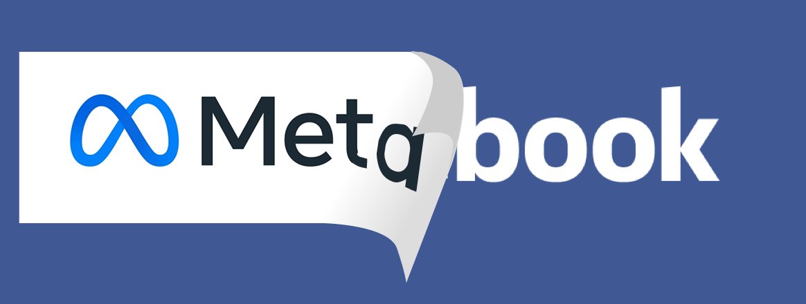 Corny graphic I made of the Meta banner peeling with the brand Facebook behind it. Symbolizes my opinion on the company's re-brand.